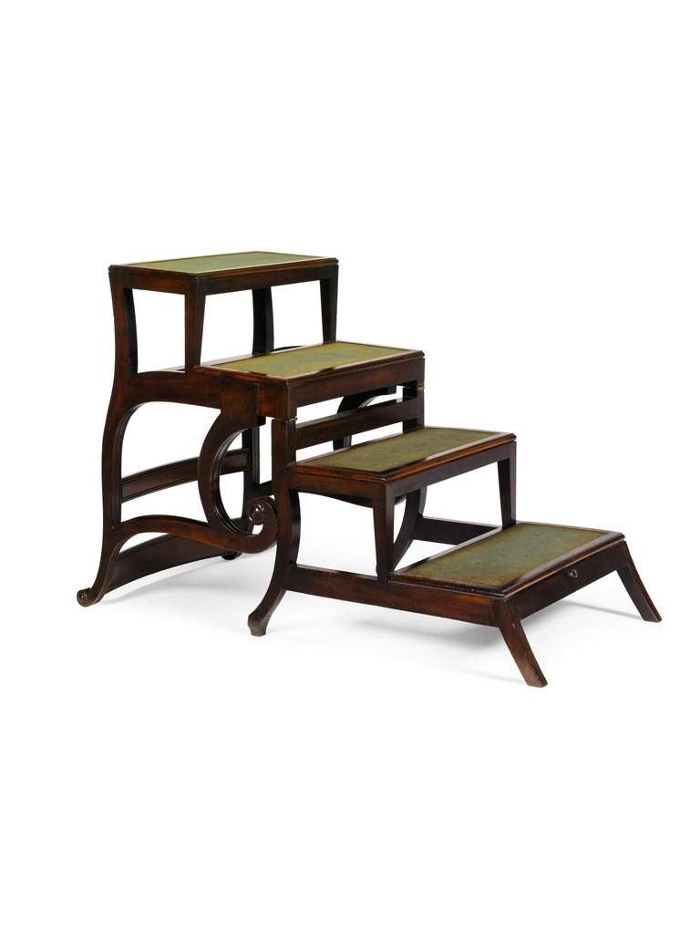 Regency Set of Mahogany Metamorphic Library Steps