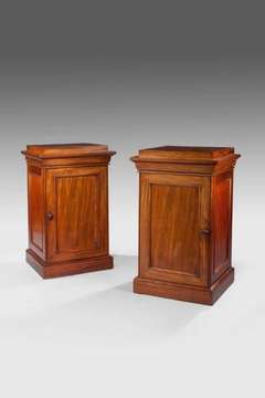 A Pair of early Victorian mahogany pedestal cupboards - Holland and sons