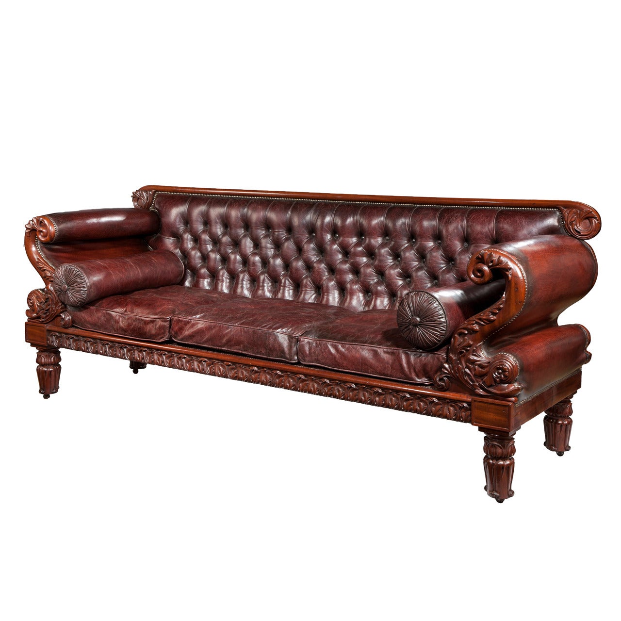 Leather regency antique sofa