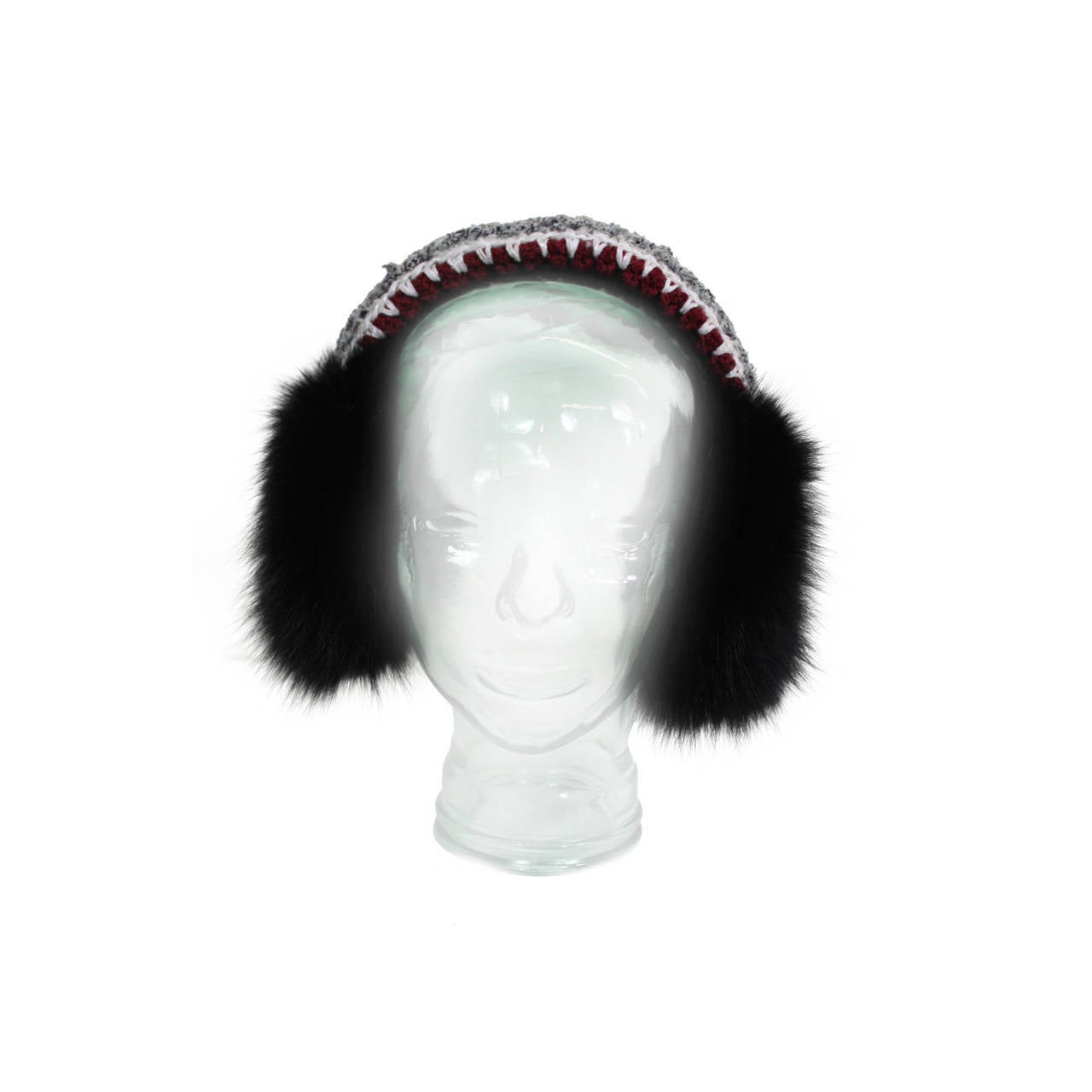 Chanel 1990s Chic Crochet and Fur Winter Earmuffs For Sale