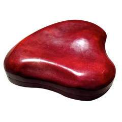 Vintage Large Elsa Peretti Heart-Shaped Leather Box for Tiffany