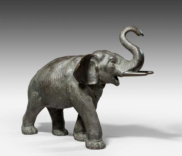 Japanese Meiji Period Bronze Elephant
