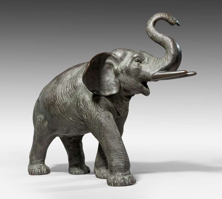19th Century Meiji Period Bronze Elephant