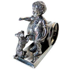 Silver Plated Figural Napkin Ring Victorian circa 1880