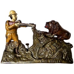 Banque mécanique "Lion Hunter":: jouet américain:: vers 1911