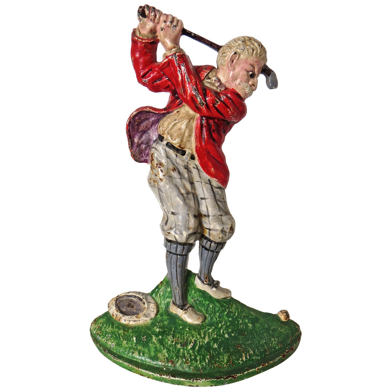 Doorstop "Golfer" by Hubley, circa 1920 For Sale