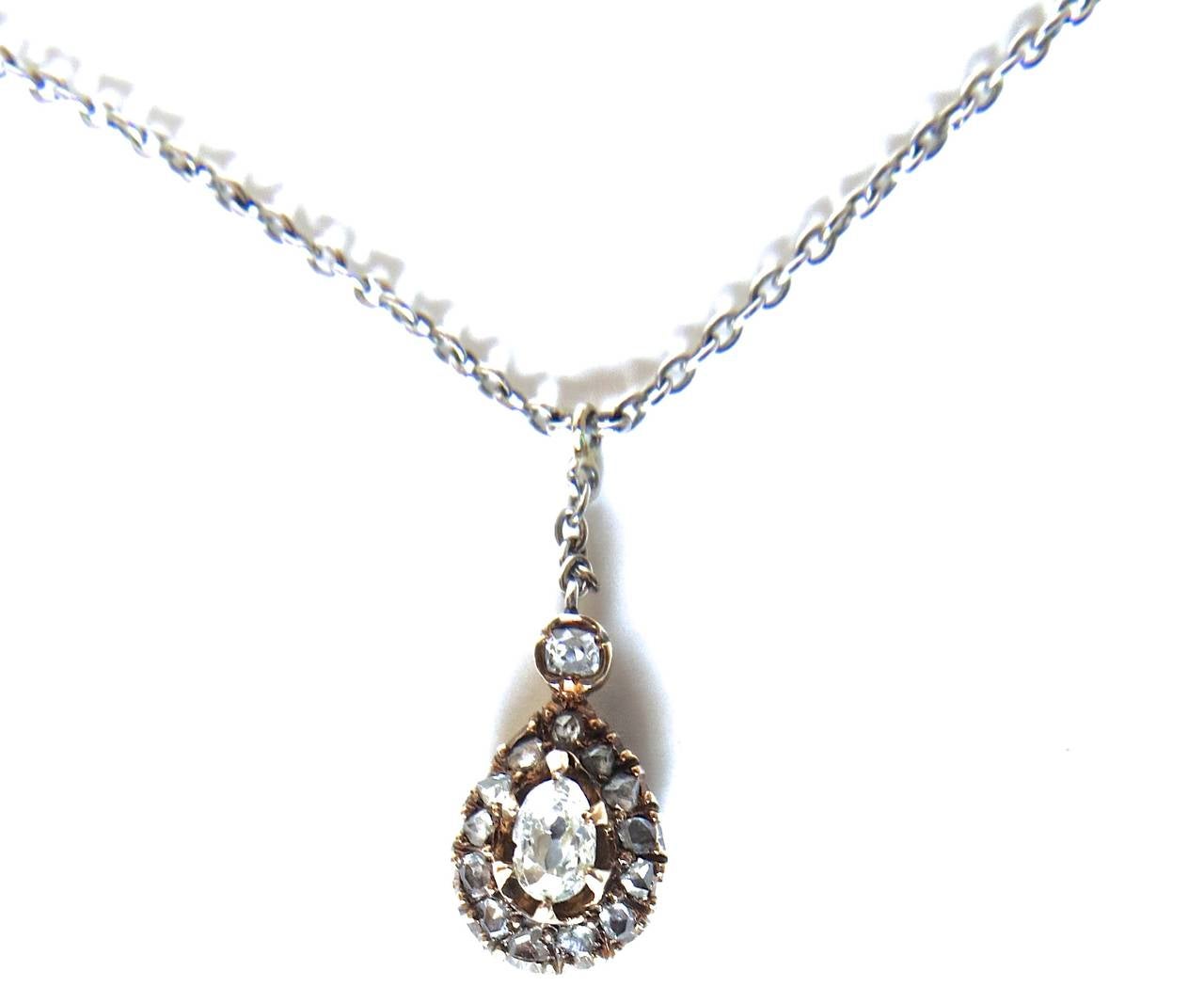 Diamond and Gold Victorian Necklace, circa 1895 For Sale 1