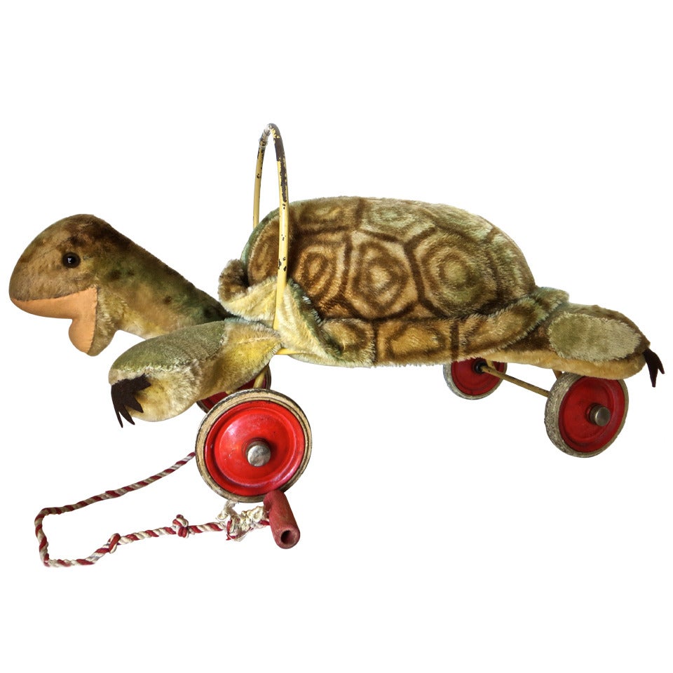 Rare Steiff Turtle "Sit on" Pull Toy, circa 1950s