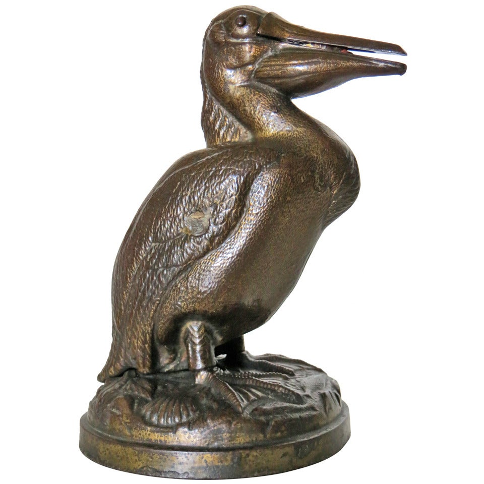 Mechanical Bank "Pelican, " Made of Cast Iron, circa 1878