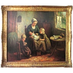 "La Familia" Oil on Canvas by Wouter Bouter, circa 1930
