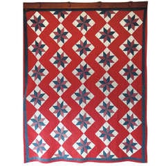 19th Century American Patriotic Quilt.    Circa 1890's