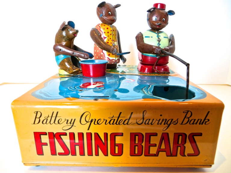 This is a later 1950s, albeit often overlooked and important mechanical bank that is quite rare, and highly sought after by collectors.
Iconic bank collector F.H. Griffith wrote an article in 1978 describing the bank and it's significance. It is