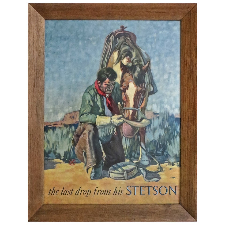Stetson Advertising Poster 'The Last Drop from His Stetson', circa 1920s