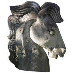 Unique Garden Cast Stone Horse Head Sculpture 5