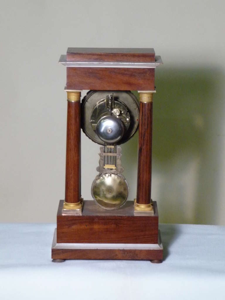 Gilt Tycoon's circa 1838 French Empire Portico Mantel Clock-Provenance For Sale