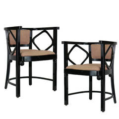 1960s Pair of Joseph Hoffman Fledermaus Inspired Chairs 11