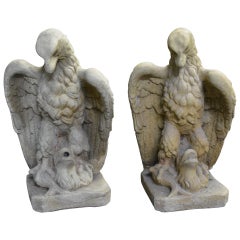 Garden Cast Stone Eagles-Fountain/ Statue. with Provenance
