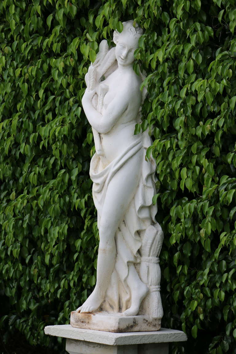 20th Century Beautiful Garden Statue 'Autumn' from the Four Seasons from a Palm Beach Estate For Sale