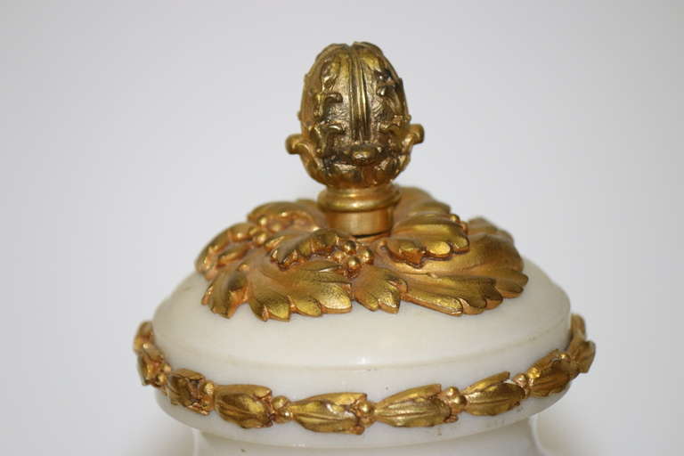 19th Century Signed Colin Paris Marble Gilt Bronze Cassolettes, circa 1860 Oil Tycoon's For Sale
