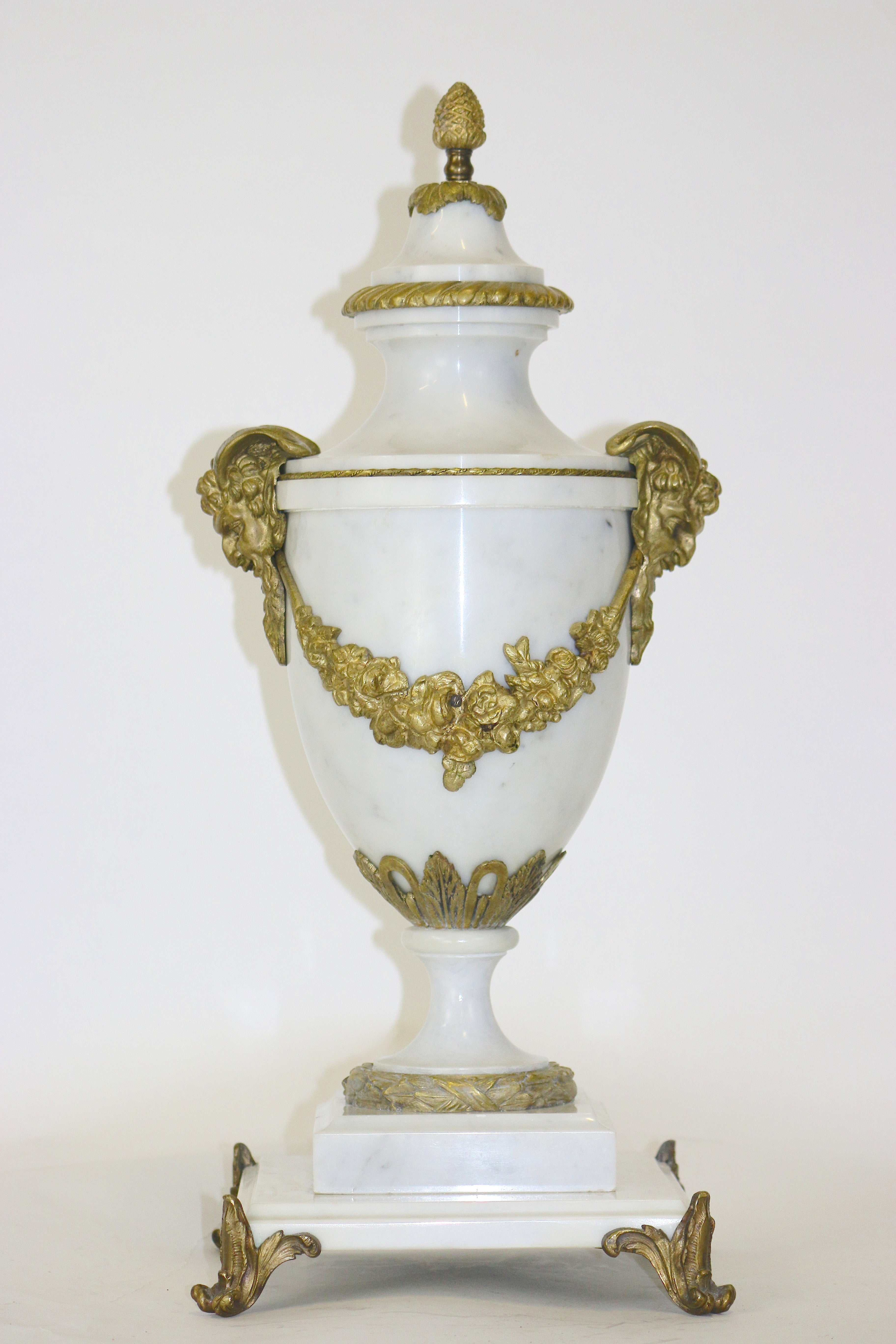 Fine Monumental Marble Gilt Bronze French Louis XVI Cassolette Urn circa 1820 For Sale