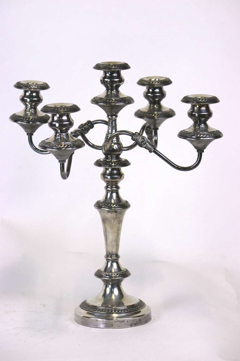 Repoussé 19th c. Pair Sheffield Sterling Hallmarked Large Candelabra-Provenance For Sale