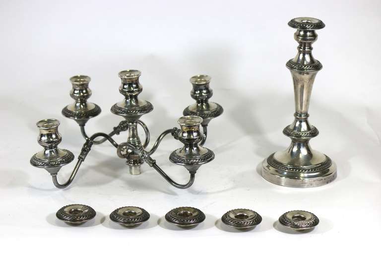 19th c. Pair Sheffield Sterling Hallmarked Large Candelabra-Provenance In Good Condition For Sale In West Palm Beach, FL