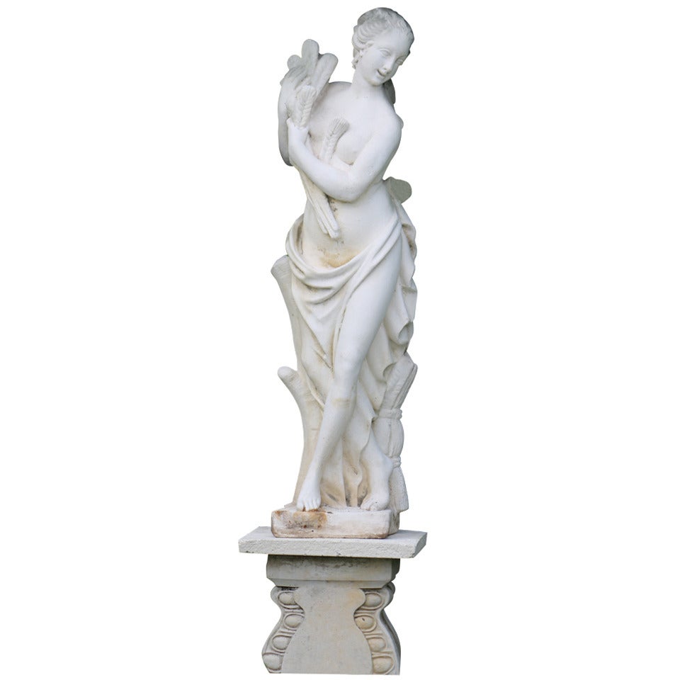 Beautiful Garden Statue 'Autumn' from the Four Seasons from a Palm Beach Estate For Sale