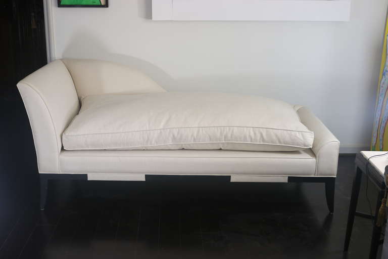 Down 1970's Tommi Parzinger Daybed Chaise Lounge Sofa with Provenance For Sale
