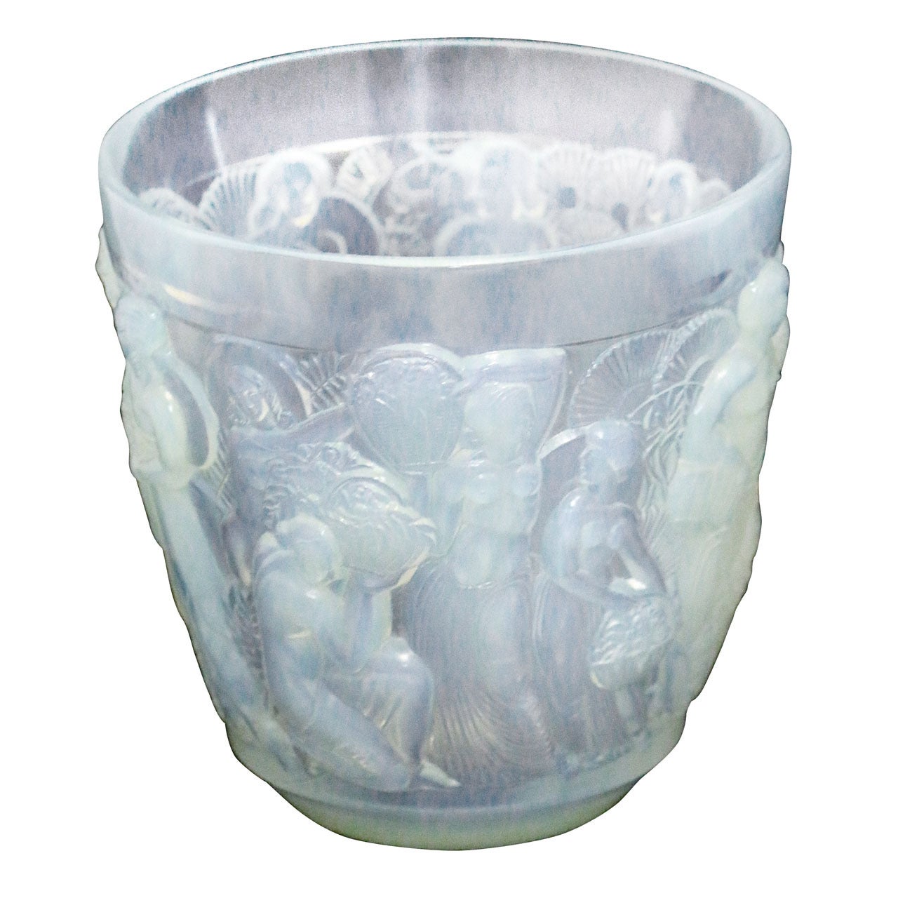 This is a vintage stunning Sabino Opalescent glass vase surrounded with goddesses in high relief in an Art Deco Design signed Sabino, France.
A fabulous addition to your collection or simply placed on a table.

Provenance assembled from the Edith