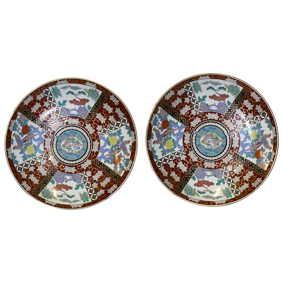 Meiji Large Japanese Imari Chargers  For Sale