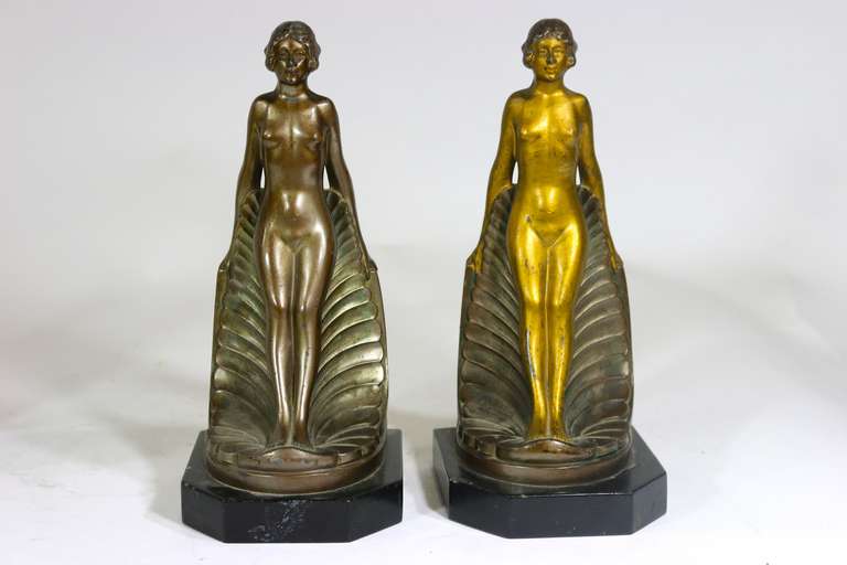 art deco lady bookends