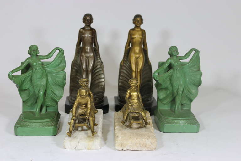 Pair of Art Deco 'Loie Fuller' Bookends with Provenance For Sale 1