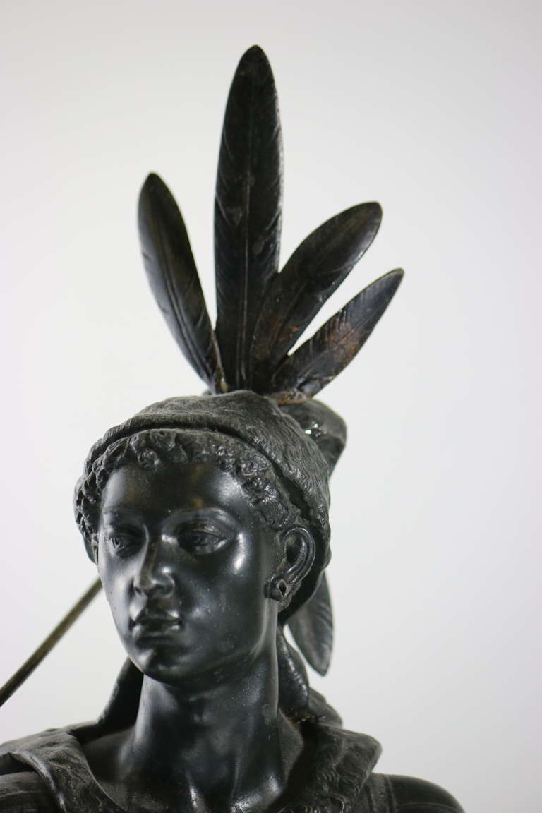 Other Pair of Native American Indian Sculptures signed-Jean Jules Salmson circa 1860 For Sale
