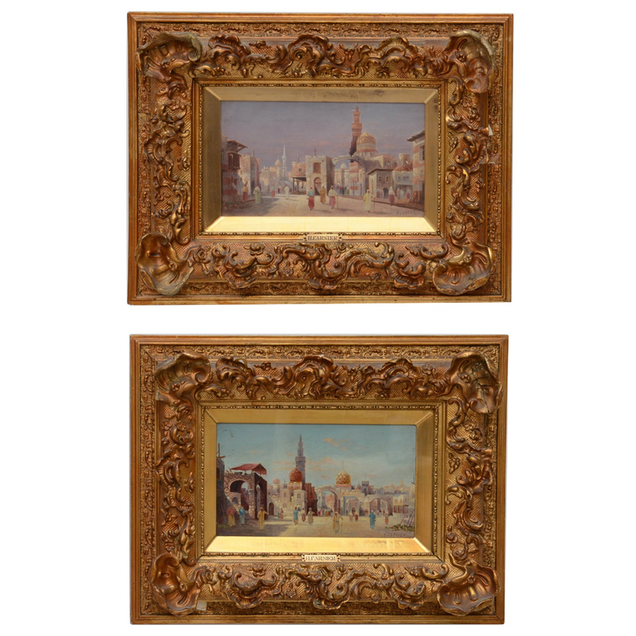 Carnier Orientalist Oil Paintings- Period Gilt Frames-19th c. Signed For Sale