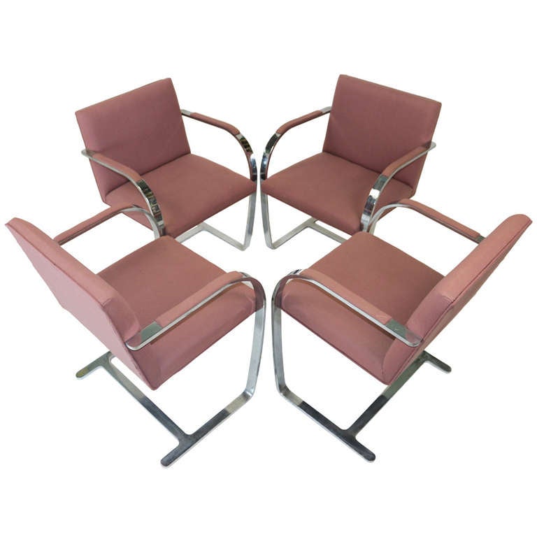 Mies Brno Chair 1960s mies van der rohe brno chairs flat bar with armrest-brueton Mies Brno Chair 1960s mies van der rohe brno chairs flat bar with armrest-brueton
