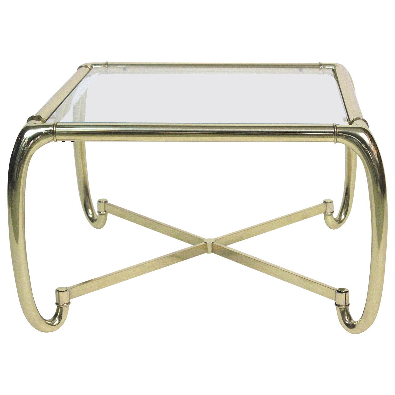 Mid Century Modern  Mastercraft Sculptural Brass Coffee Table For Sale