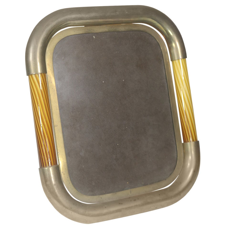 1950s Italian Tomasso Barbi Art Glass Picture Frame with Famed Provenance For Sale