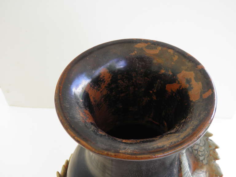 Large Dynamic Thai Dragon Vase Mid Century with Provenance For Sale at ...