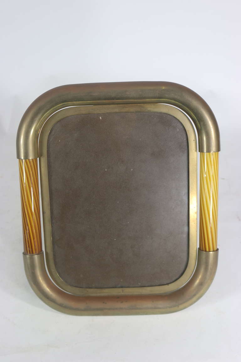 Mid-Century Modern 1950s Italian Tomasso Barbi Art Glass Picture Frame with Famed Provenance For Sale