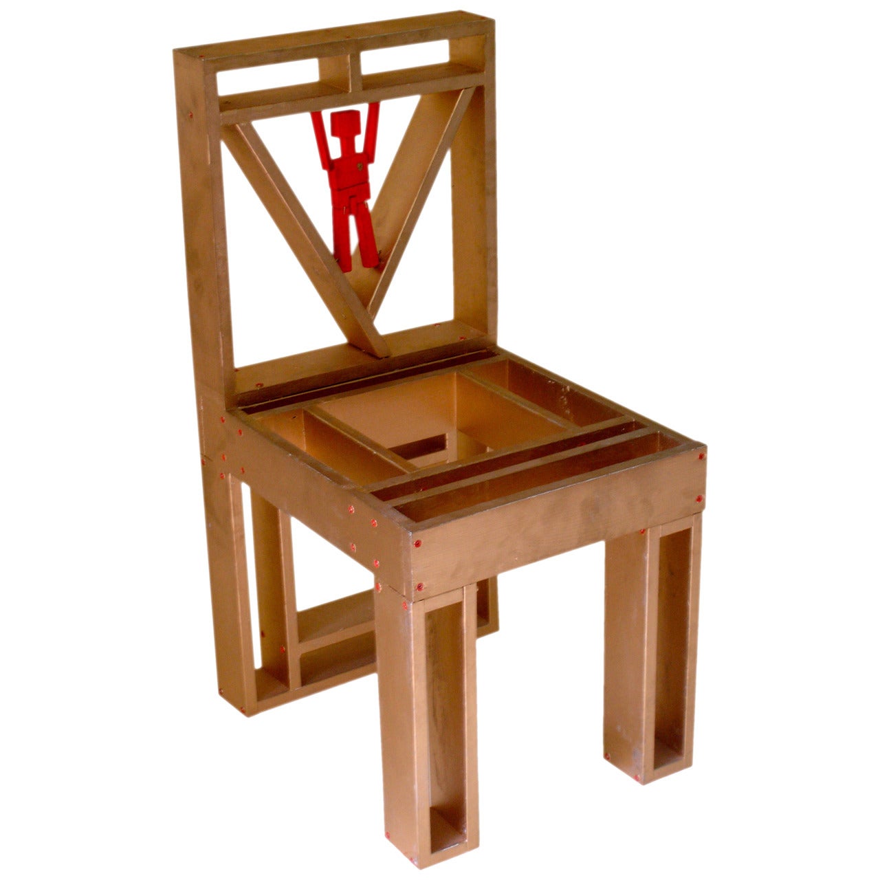  Artist Ronn Jaffe One of a Kind Prototype Wood P Man Chair For Sale