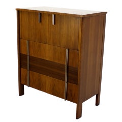 John Widdicomb Mid-Century Modern Walnut High Chest Dresser