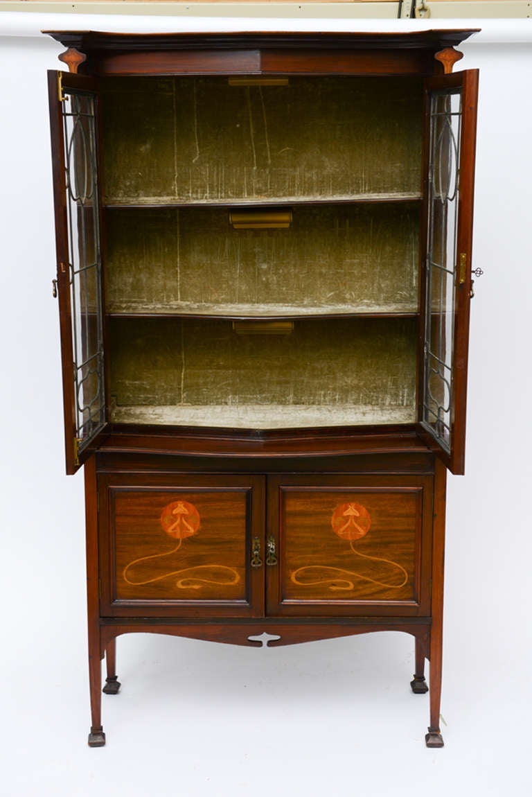20th Century Exquisite Art Nouveau Marquetry Cabinet Iconic Galle Style -Provenance  For Sale