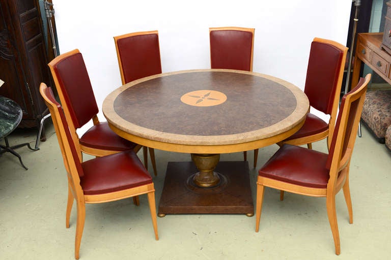 Neoclassical Neoclassic Stunning Wood Faux Bois Dining or Center Table  with Provenance For Sale