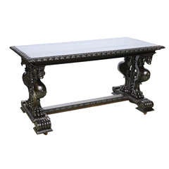 Important 19th Century Grand Estate English Ebony Center Table 10