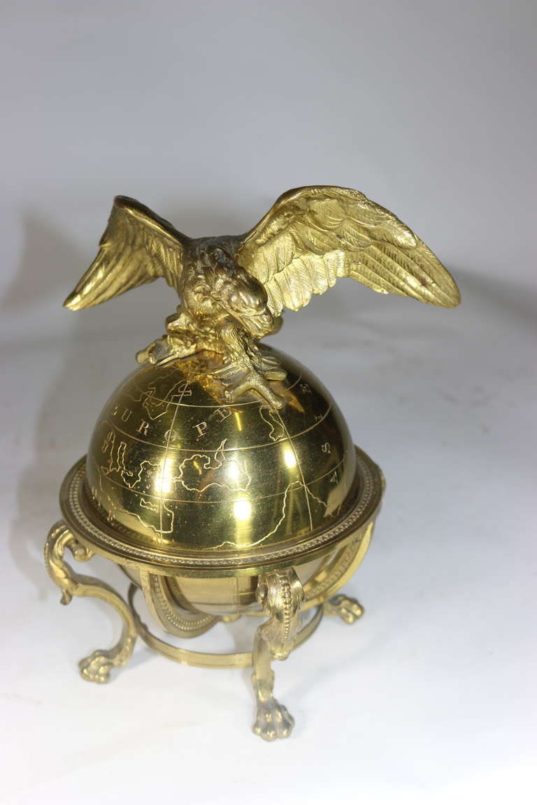 Brass Harkness Library Collection of Four Inkwells For Sale