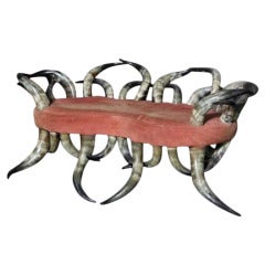 Victorian American Steer Horn Settee 19th Century Museum Piece 12