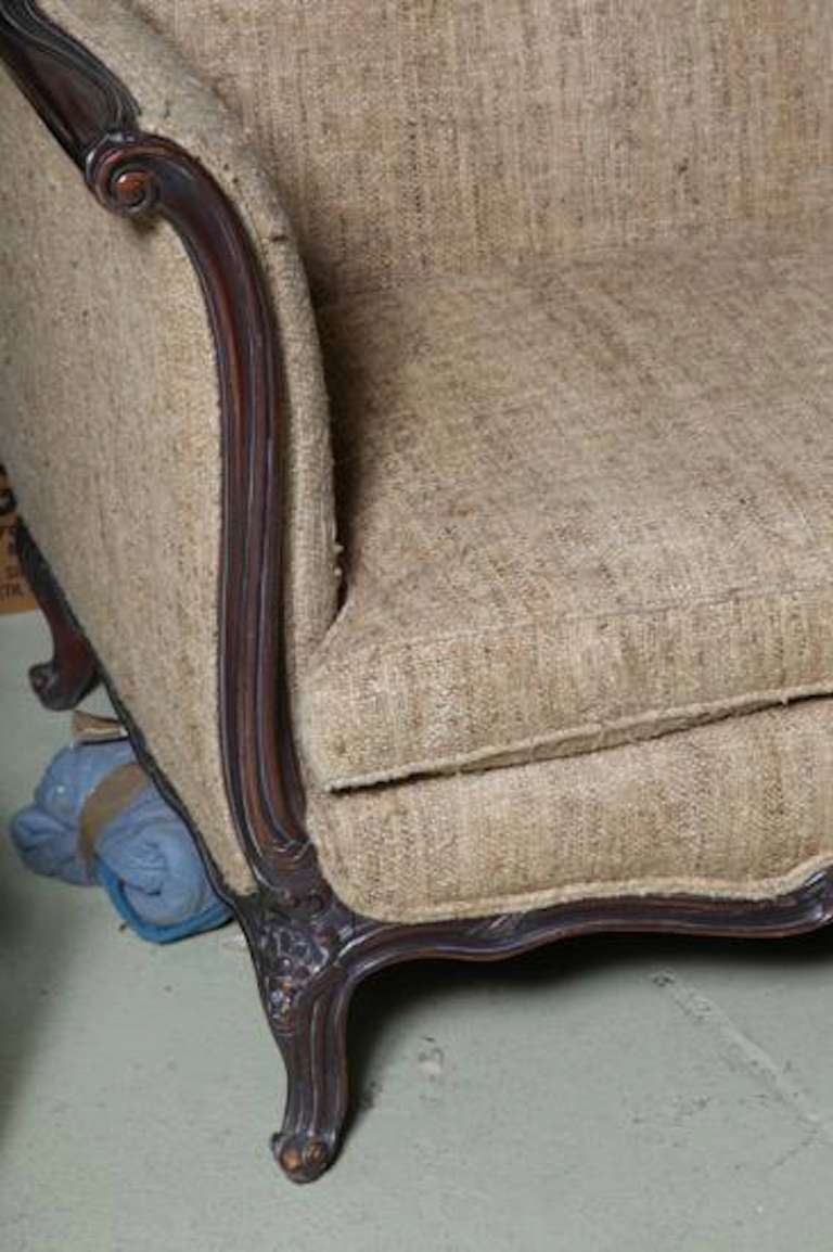 Hand-Carved Chic Large Luxurious French Carved Walnut Sofa with Provenance For Sale