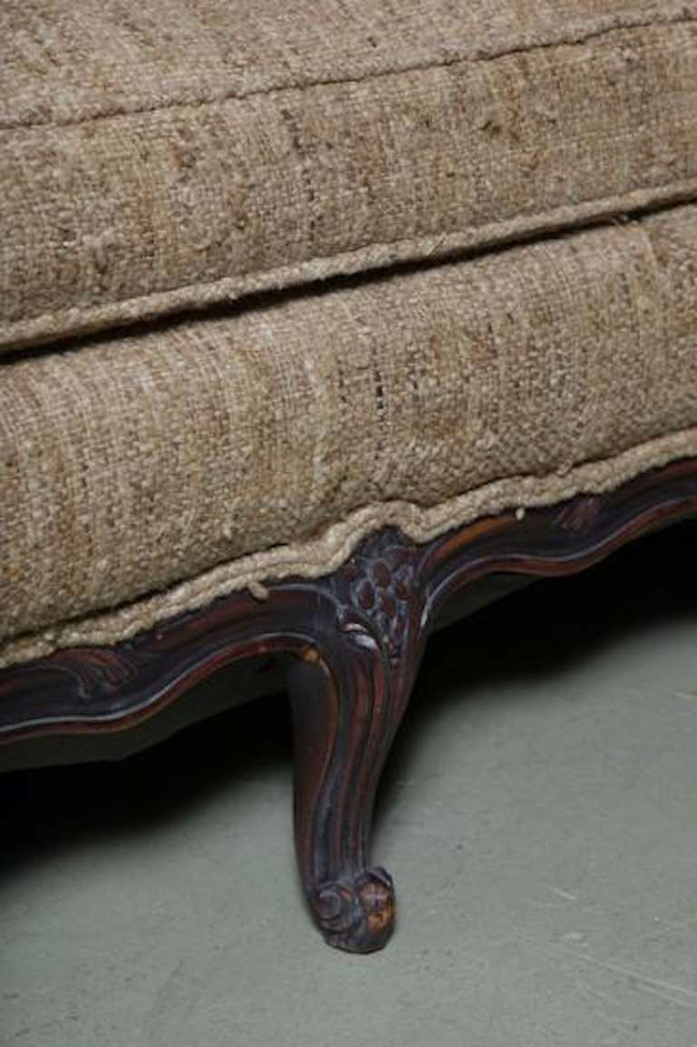20th Century Chic Large Luxurious French Carved Walnut Sofa with Provenance For Sale