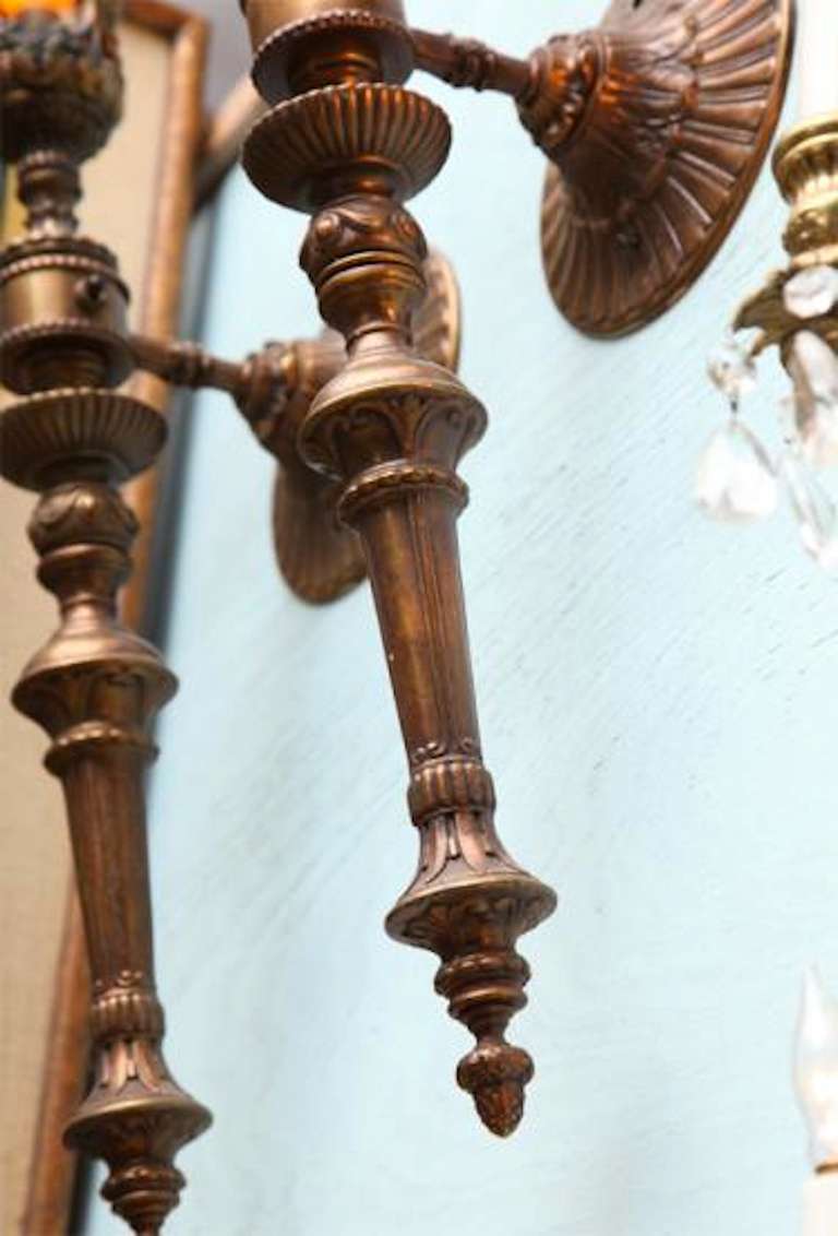 Palatial Large Pair of Superb Wall Torchieres Sconces from Chateau 19th century For Sale 1
