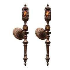 Palatial Large Pair of Superb Wall Torchieres Sconces from Chateau 19th century